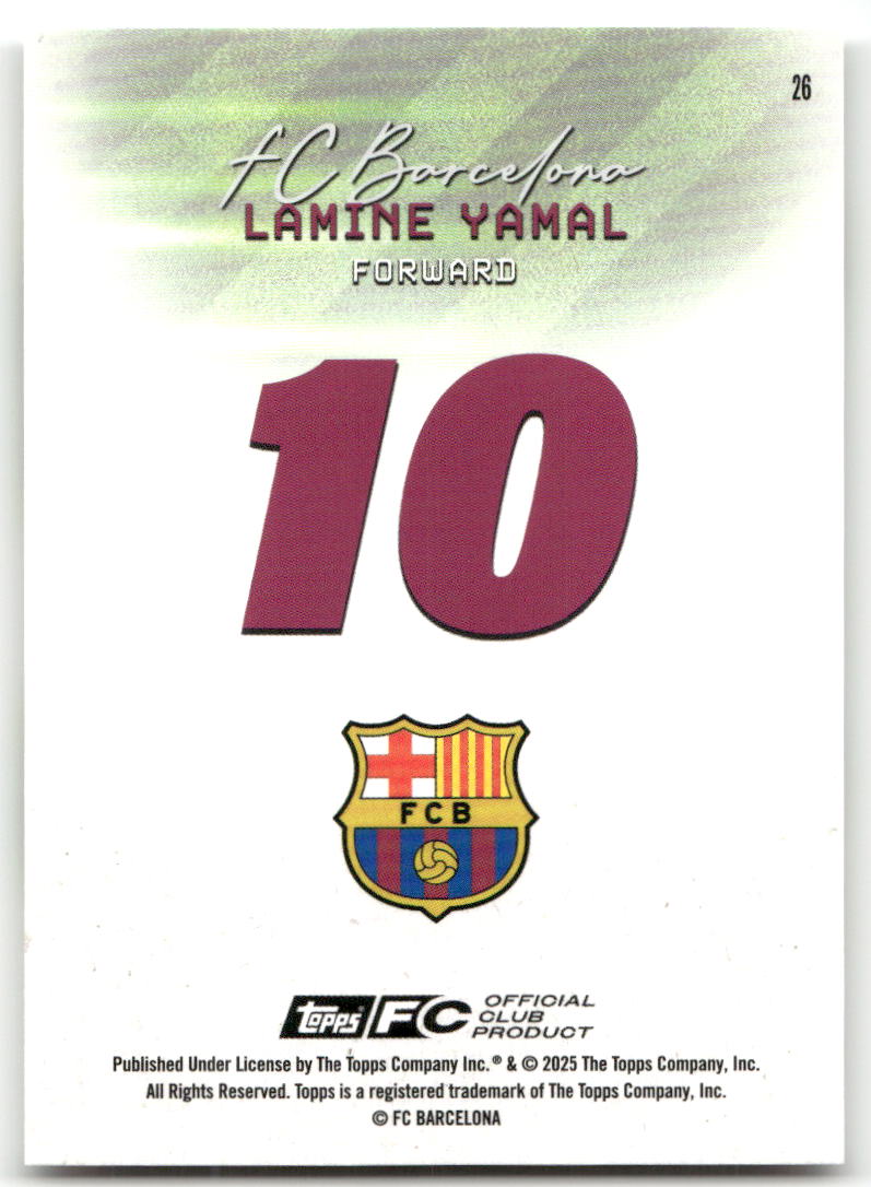 Fußball Lamine Yamal - 2025 Topps FC Barcelona - FC Barcelona #26 Trading Card Original