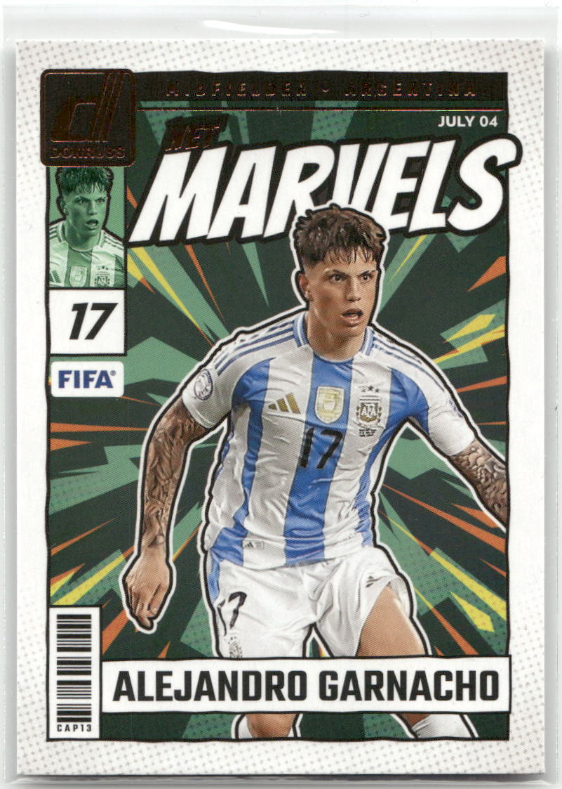 Fußball Alejandro Garnacho - 2024-25 Panini Donruss Soccer - Net Marvels Insert - Argentina #14 Trading Card Original