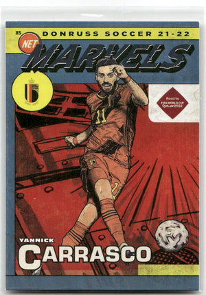 Fußball Yannick Carrasco - 2021-22 Panini Donruss Soccer - Net Marvels Insert - Belgium (National Team) #4 Trading Card Original