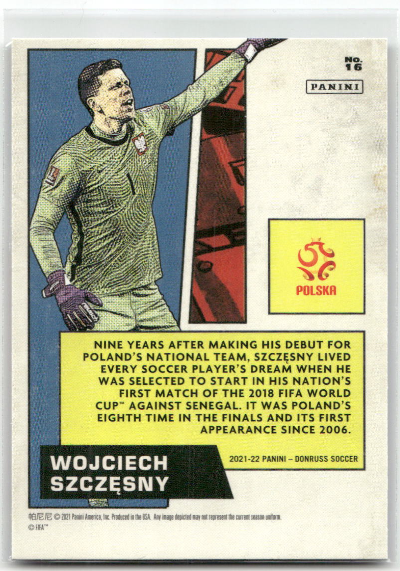 Fußball Wojciech Szczęsny - 2021-22 Panini Donruss Soccer - Net Marvels Insert - Polska (Poland National Team) #16 Trading Card Original