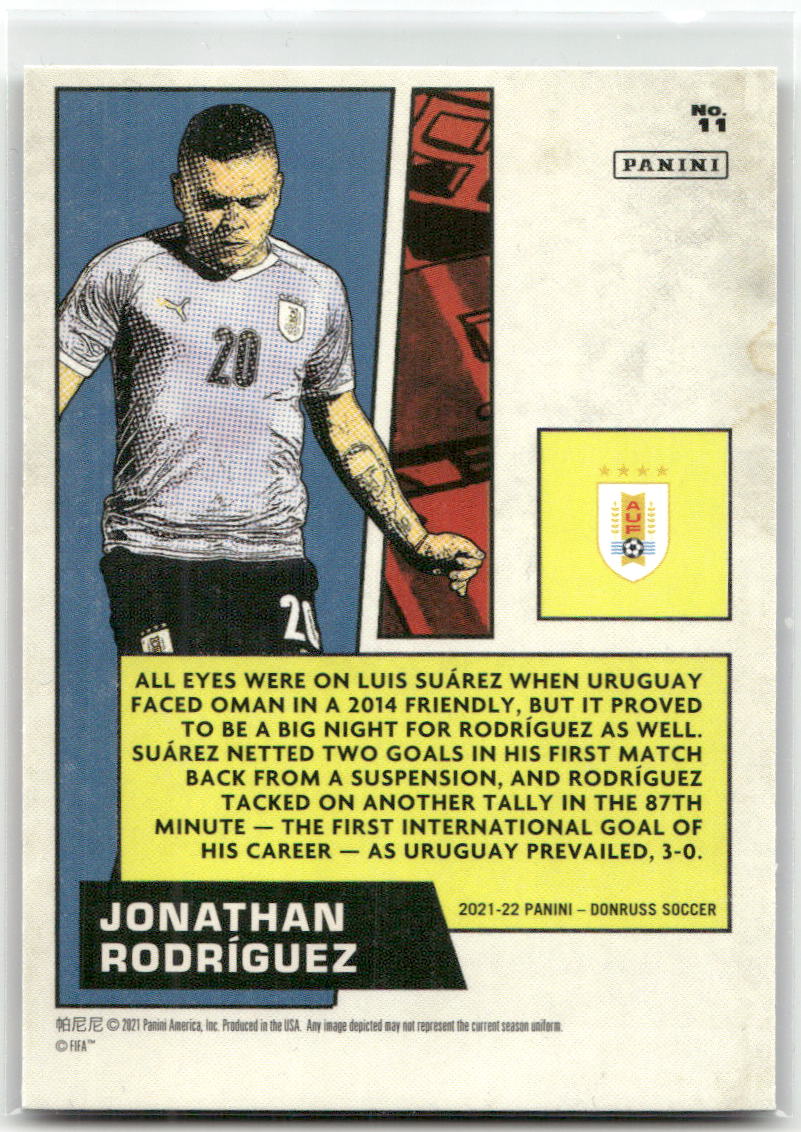 Fußball Jonathan Rodríguez - 2021-22 Panini Donruss Soccer - Net Marvels Insert - Uruguay #11 Trading Card Original
