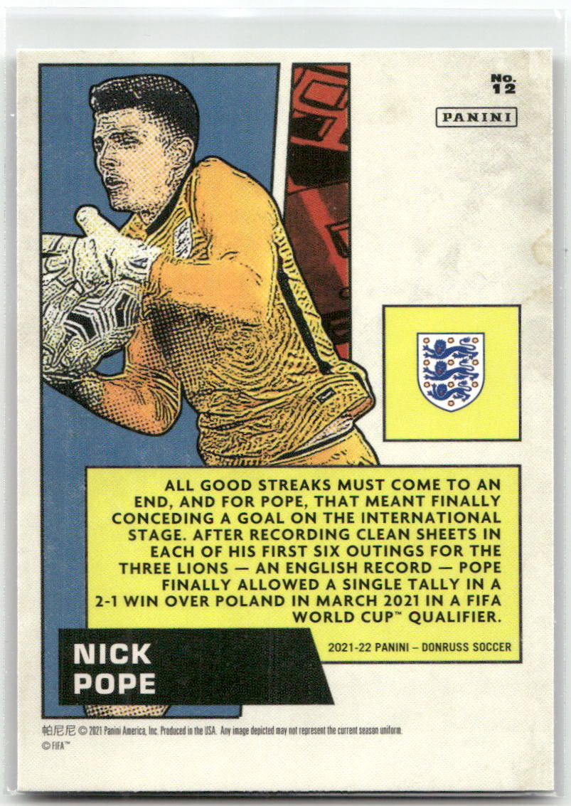 Fußball Nick Pope - 2021-22 Panini Donruss Soccer - Net Marvels Insert - England #12 Trading Card Original