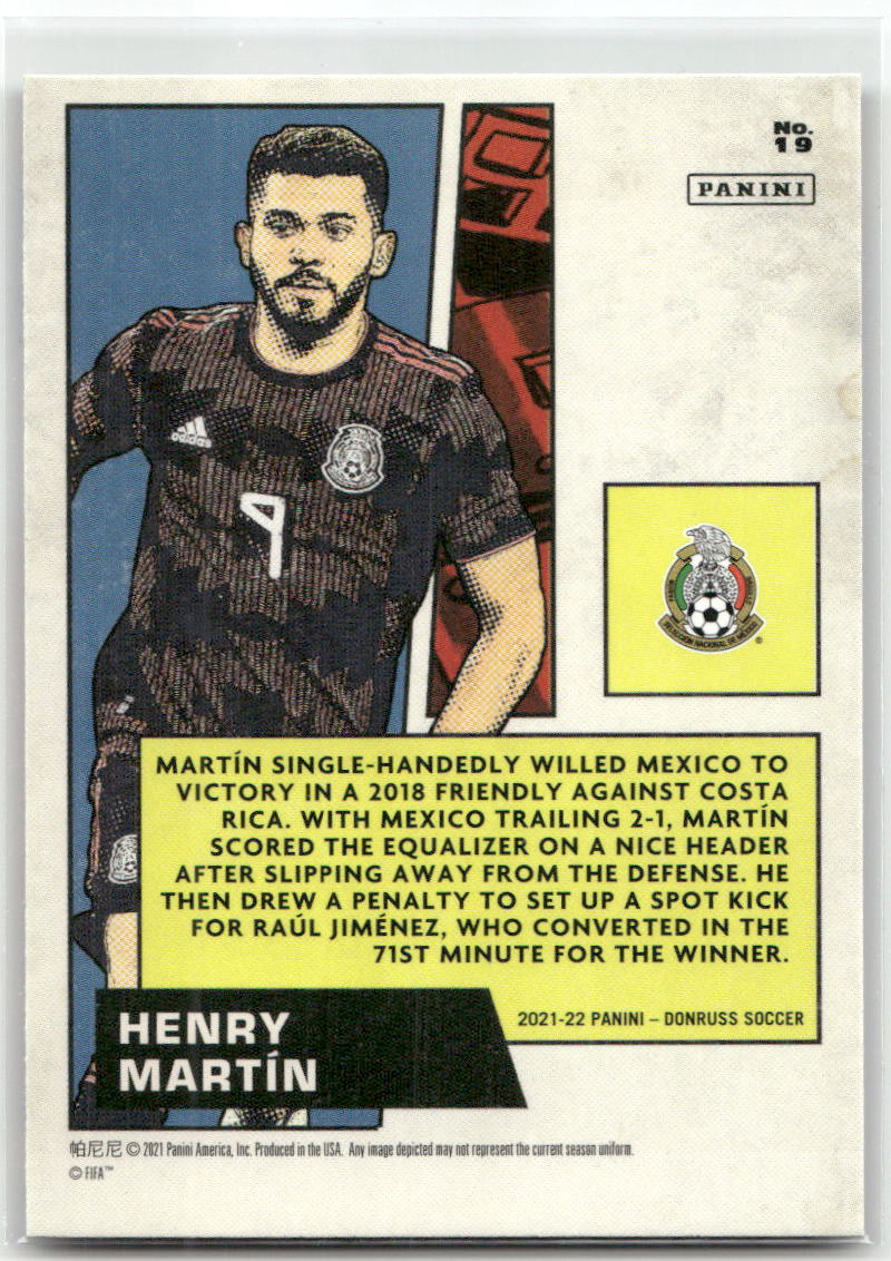 Fußball Henry Martín - 2021-22 Panini Donruss Soccer - Net Marvels Insert - Mexico #19 Trading Card Original