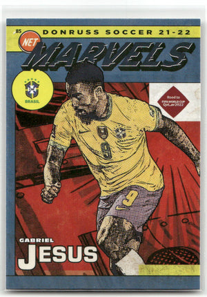 Fußball Gabriel Jesus - 2021-22 Panini Donruss Soccer - Net Marvels Insert - Brasil #18 Trading Card Original