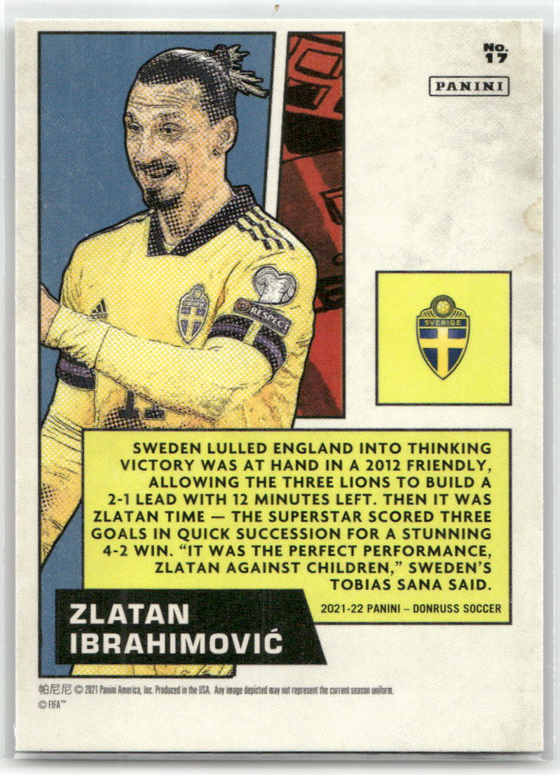 Fußball Zlatan Ibrahimović - 2021-22 Panini Donruss Soccer - Net Marvels Insert - Sweden #17 Trading Card Original