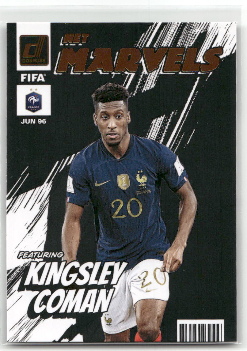 Fußball Kingsley Coman - 2022-23 Panini Donruss Soccer - Net Marvels Insert - France #11 Trading Card Original