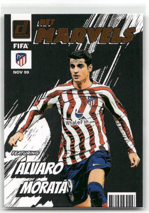 Fußball Álvaro Morata - 2022-23 Panini Donruss Soccer - Net Marvels Insert - Atlético de Madrid #3 Trading Card Original