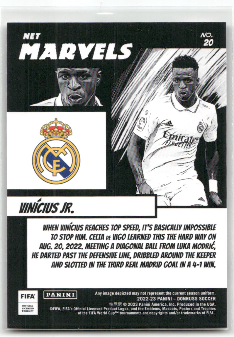 Fußball Vinicius Jr. - 2022-23 Panini Donruss Soccer - Net Marvels Insert - Real Madrid #20 Trading Card Original