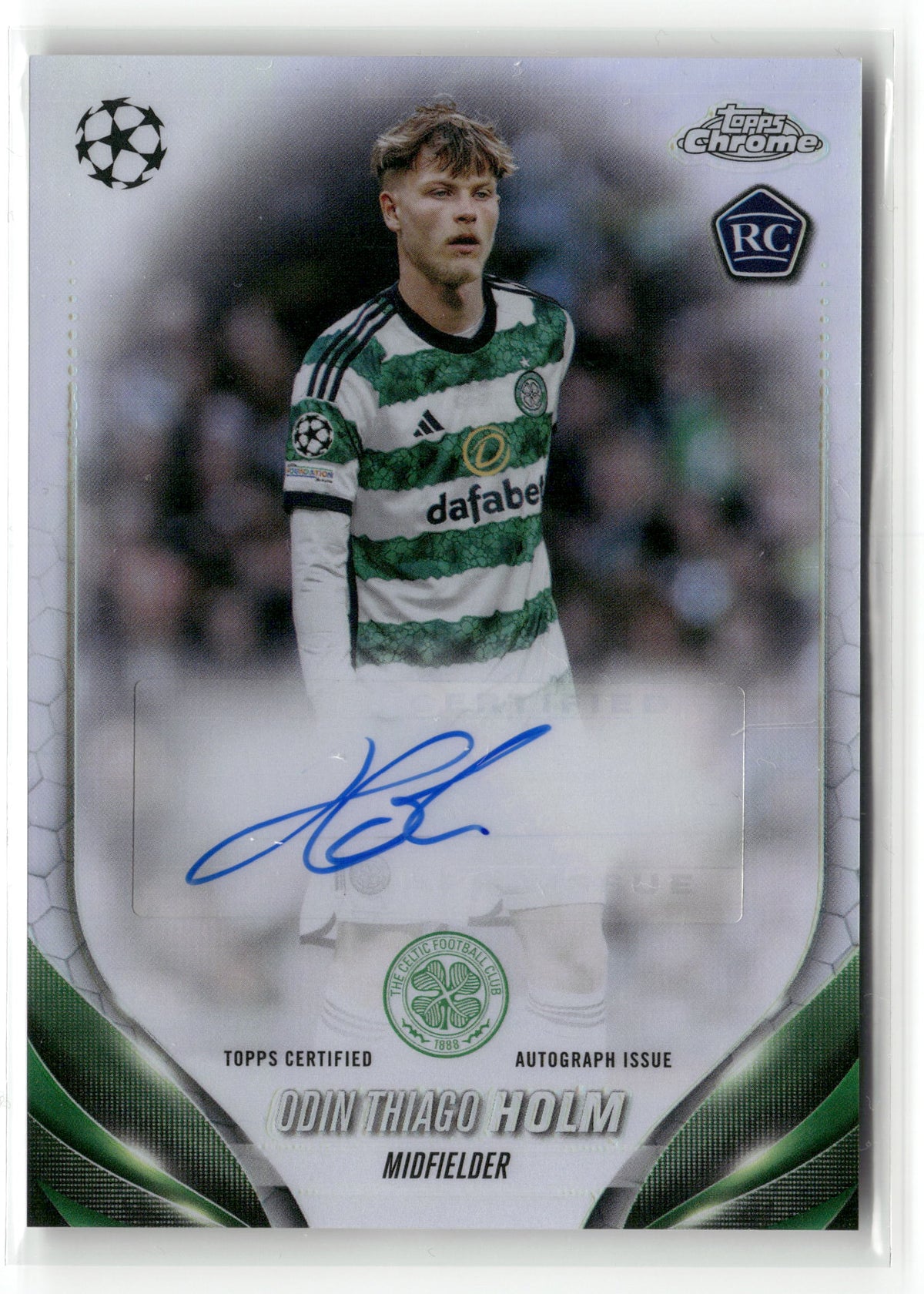 Fußball Odin Thiago Holm Rookie - 2023-24 Topps Chrome UEFA UCC 2023/24 - Rookie Auto - Celtic FC #CA-OTH Trading Card Original