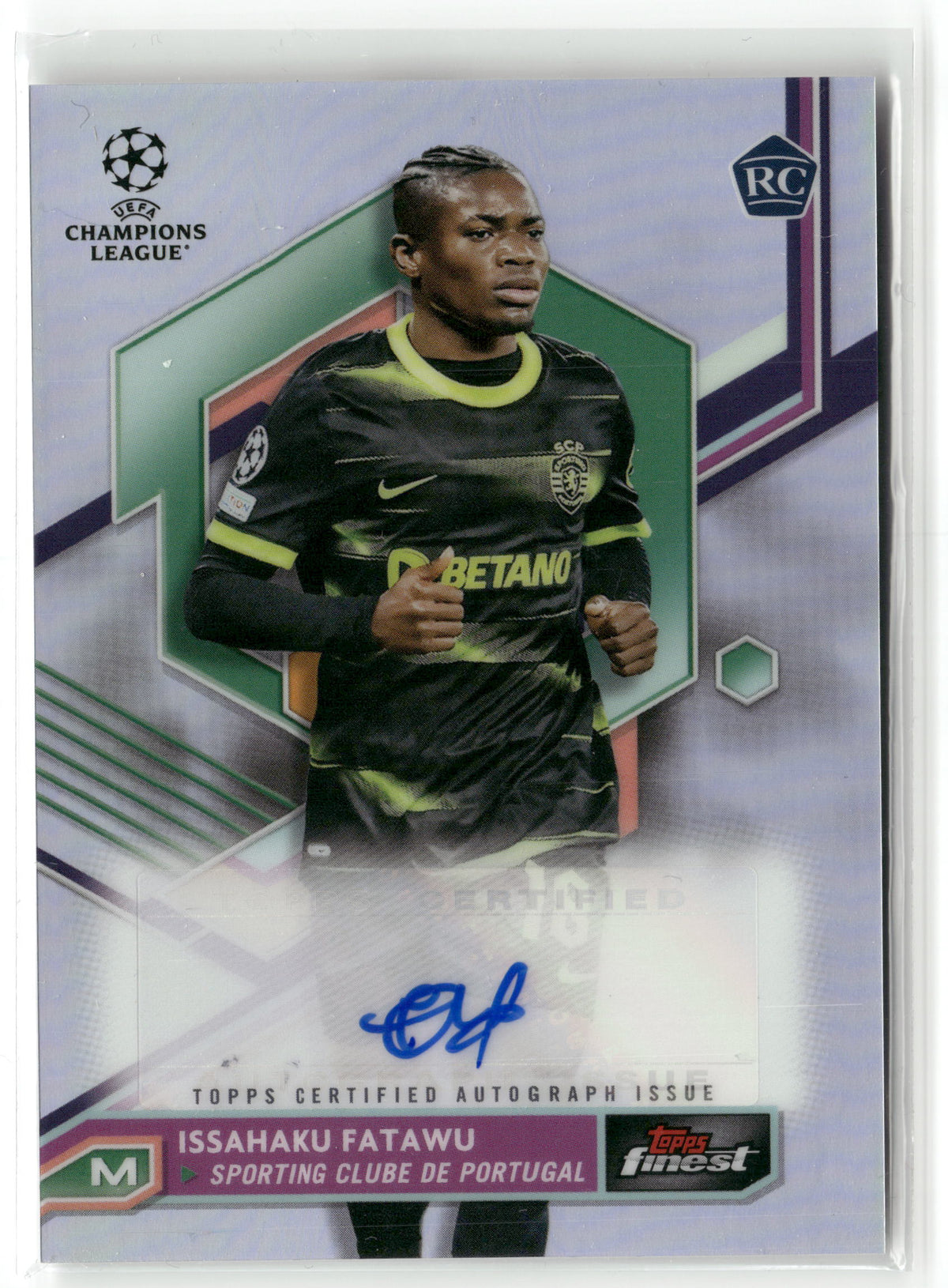 Fußball Issahaku Fatawu Rookie - 2022-23 Topps Finest UCL & UEL 2022/23 - Rookie Silver Auto - Sporting Clube de Portugal #A-IF Trading Card Original