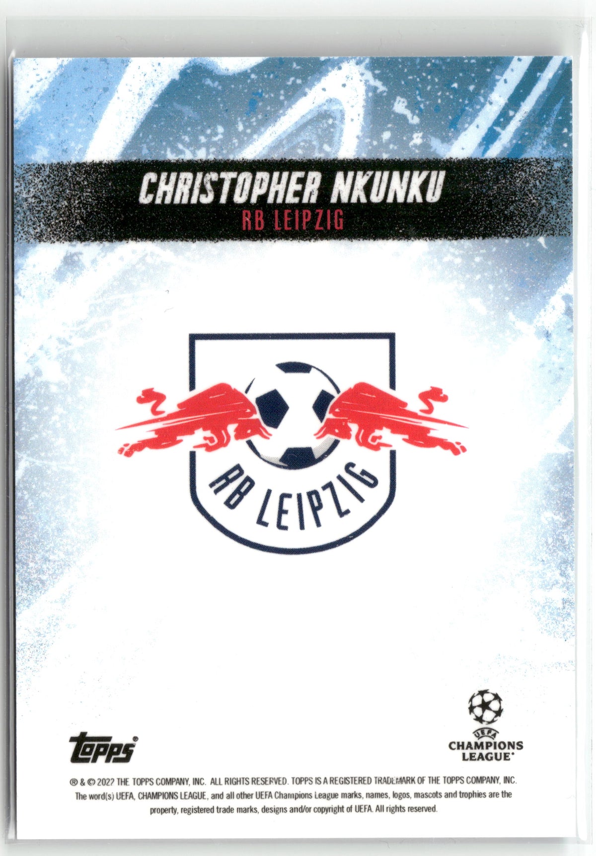 Fußball Christopher Nkunku - 2022 Topps UEFA CL - Light Blue Auto /49 - RB Leipzig Trading Card Original