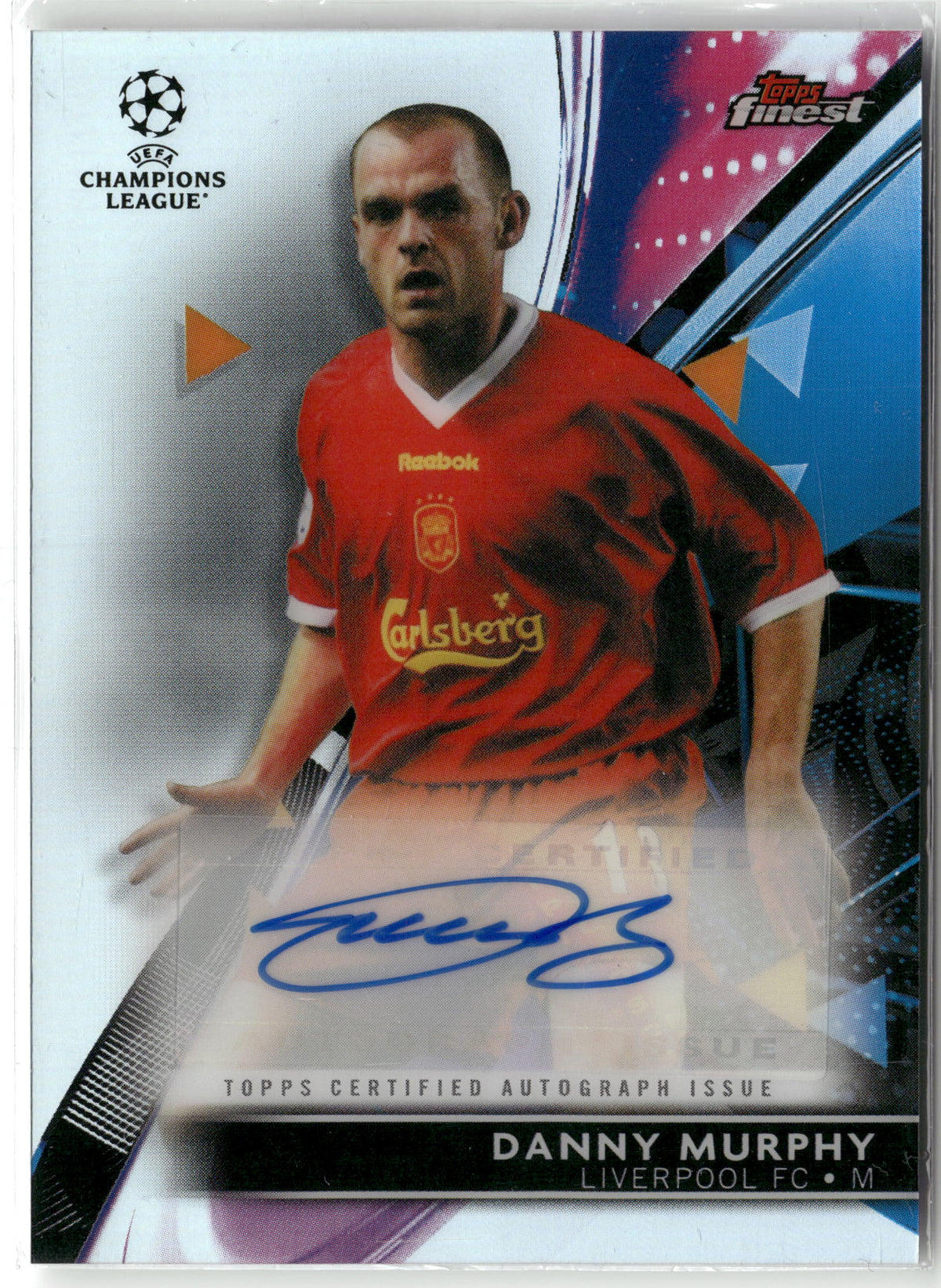 Fußball Danny Murphy - 2021-22 Topps Finest UEFA CL - Silver Auto - Liverpool FC #BA-DM Trading Card Original