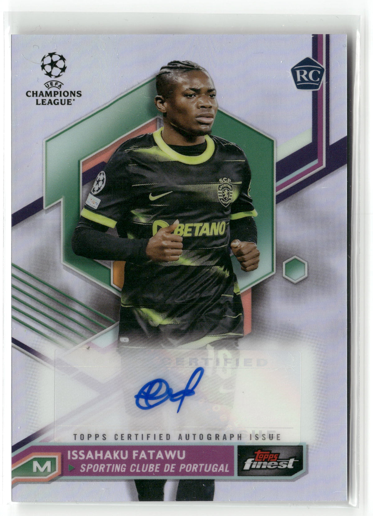 Fußball Issahaku Fatawu Rookie - 2022-23 Topps Finest UCL & UEL 2022/23 - Rookie Silver Auto - Sporting Clube de Portugal #A-IF Trading Card Original