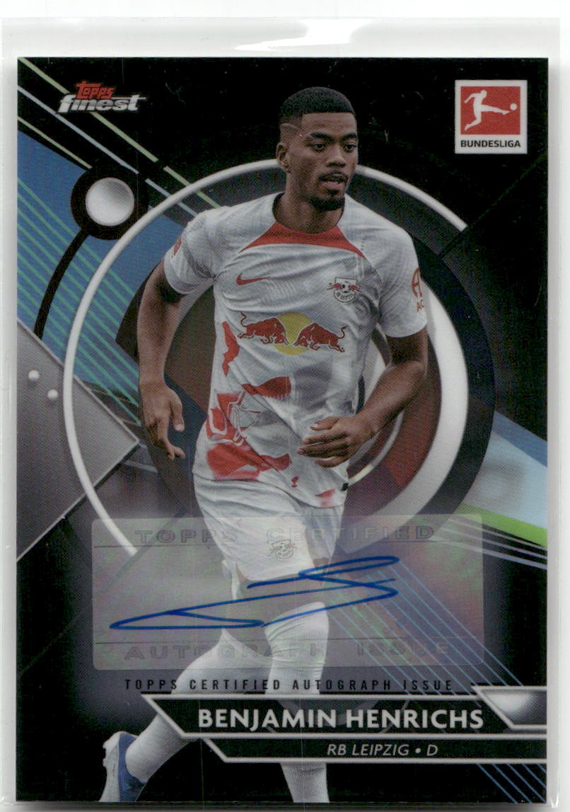 Fußball Benjamin Henrichs - 2022-23 Topps Finest Bundesliga - Black Auto /150 - RB Leipzig #82 Trading Card Original