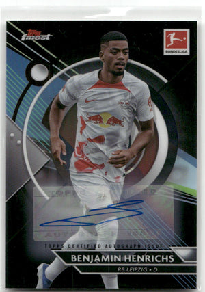Fußball Benjamin Henrichs - 2022-23 Topps Finest Bundesliga - Black Auto /150 - RB Leipzig #82 Trading Card Original