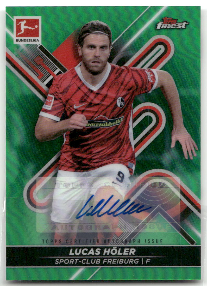 Fußball Lucas Höler - 2021-22 Topps Finest Bundesliga - Green Wave 50/50 LOTL - Sport-Club Freiburg #63 Trading Card Original