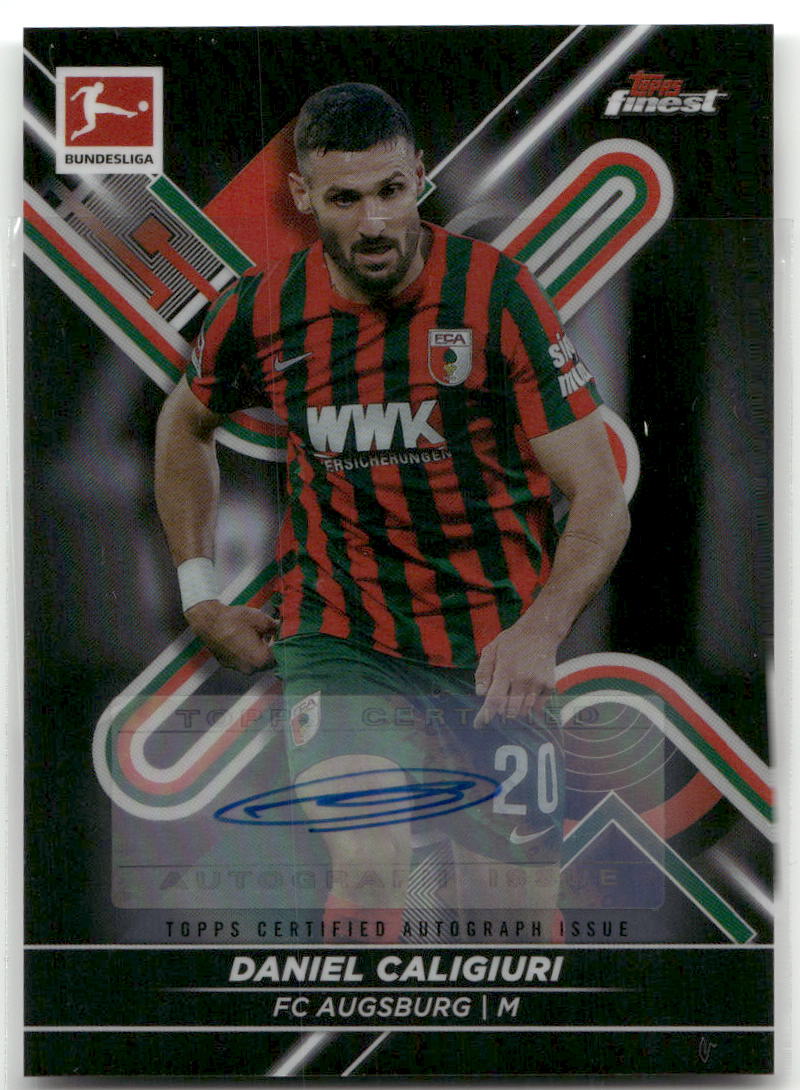 Fußball Daniel Caligiuri - 2022 Topps Finest Bundesliga - Black Auto /250 - FC Augsburg #2 Trading Card Original