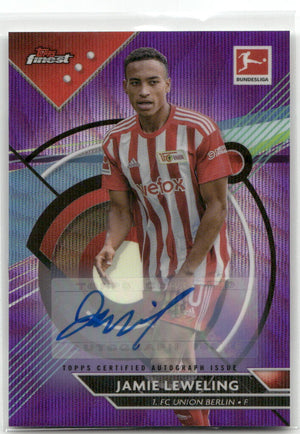 Fußball Jamie Leweling - 2022-23 Topps Finest Bundesliga - Purple Wave Auto /80 - 1. FC Union Berlin #21 Trading Card Original