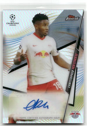 Fußball Christopher Nkunku - 2020-21 Topps Finest UEFA CL - Silver Auto - RB Leipzig #FA-CN Trading Card Original