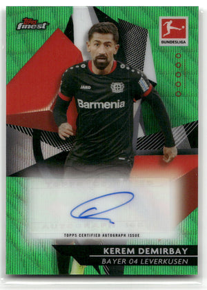 Fußball Kerem Demirbay - 2021 Topps Finest Bundesliga - Green Wave Auto /30 - Bayer 04 Leverkusen #63 Trading Card Original
