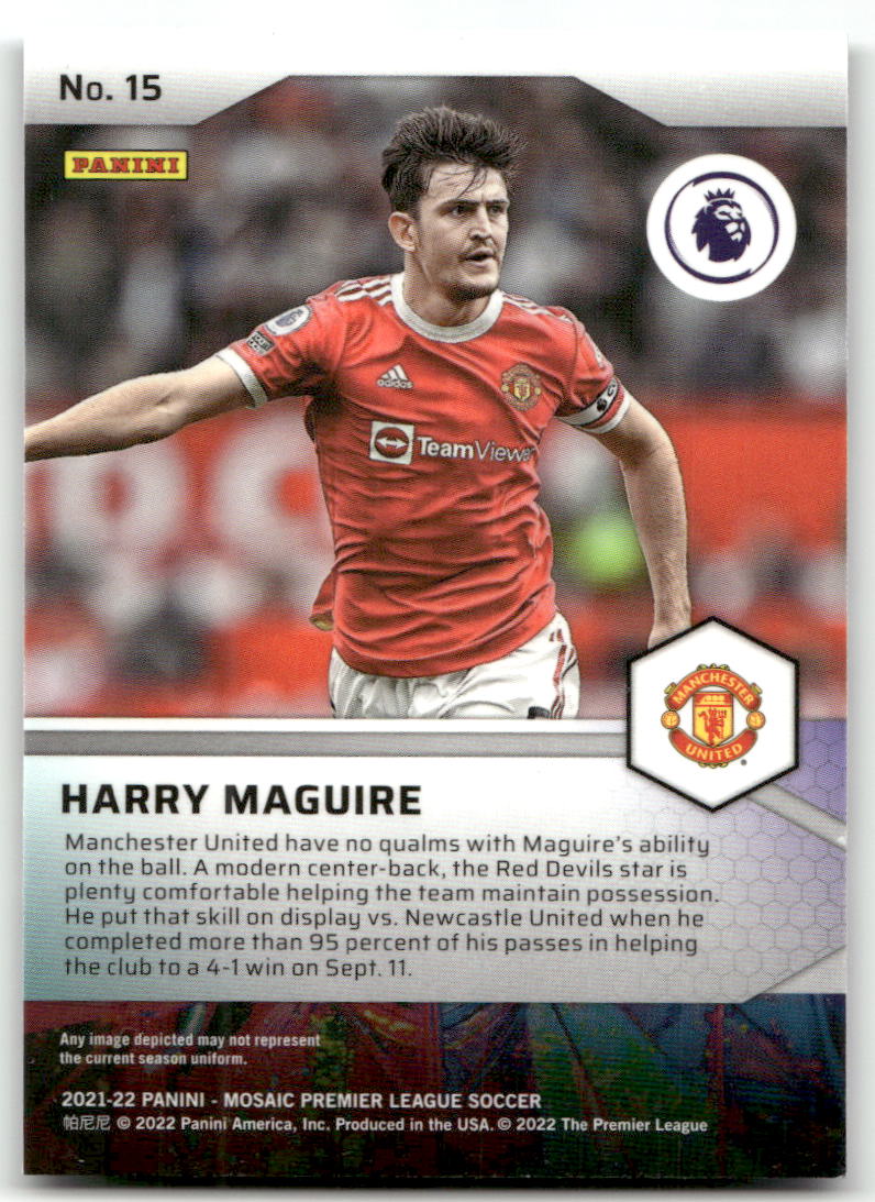 Fußball Harry Maguire - 2021-22 Panini Mosaic Premier League Soccer - Manchester United #15 Trading Card Original