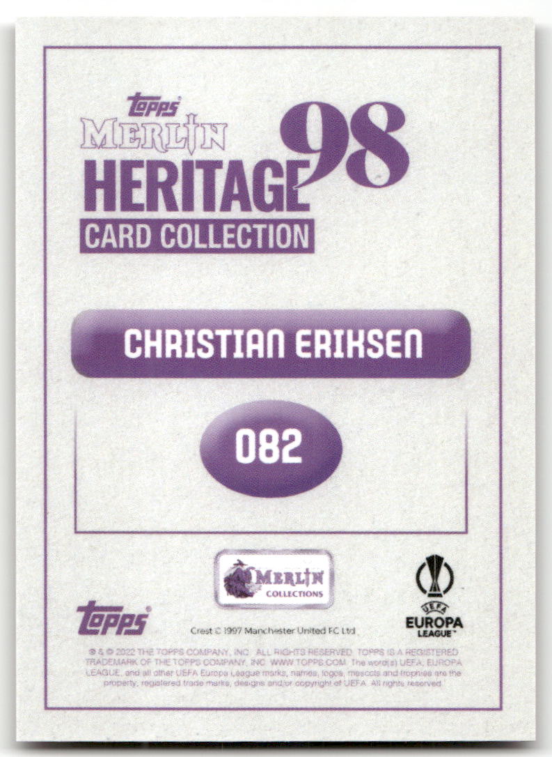 Fußball Christian Eriksen - 2022-23 Topps Merlin Heritage 98 Card Collection - Manchester United #082 Trading Card Original
