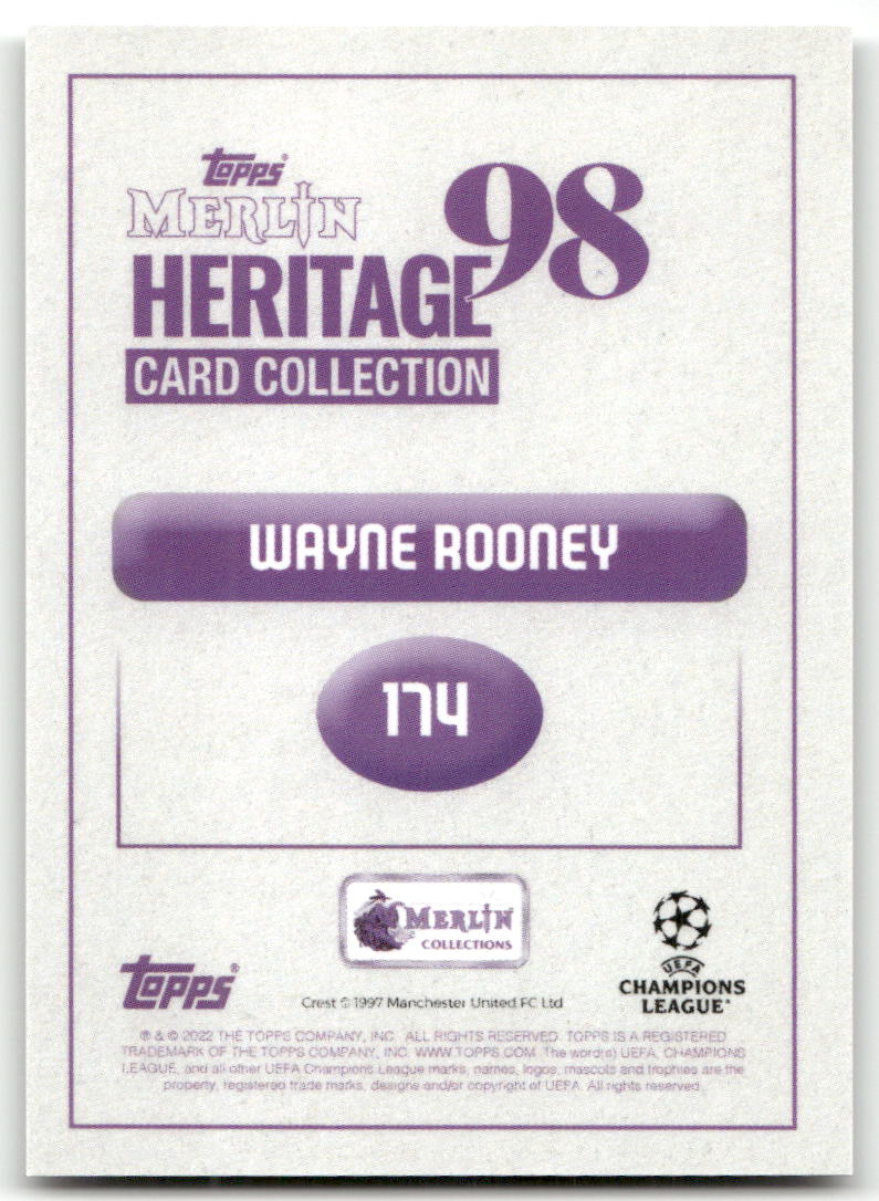 Fußball Wayne Rooney - 2022 Topps Merlin Heritage 98 Card Collection - Manchester United #174 Trading Card Original
