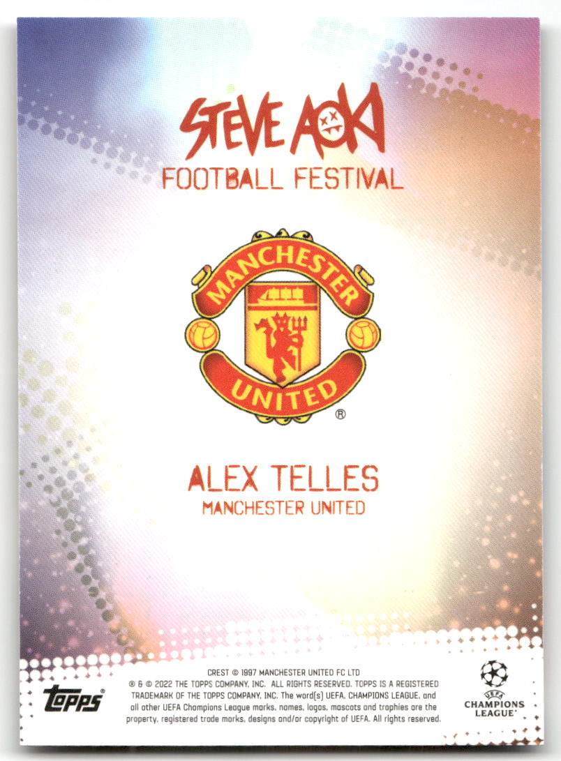 Fußball Alex Telles - 2022 Topps x Steve Aoki Football Festival UEFA CL - Manchester United Trading Card Original