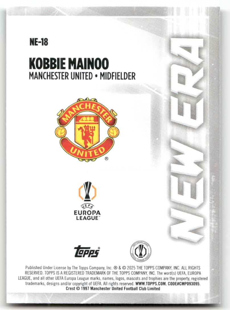 Fußball Kobbie Mainoo - 2024-25 Topps UEFA Europa League New Era - Manchester United #NE-18 Trading Card Original