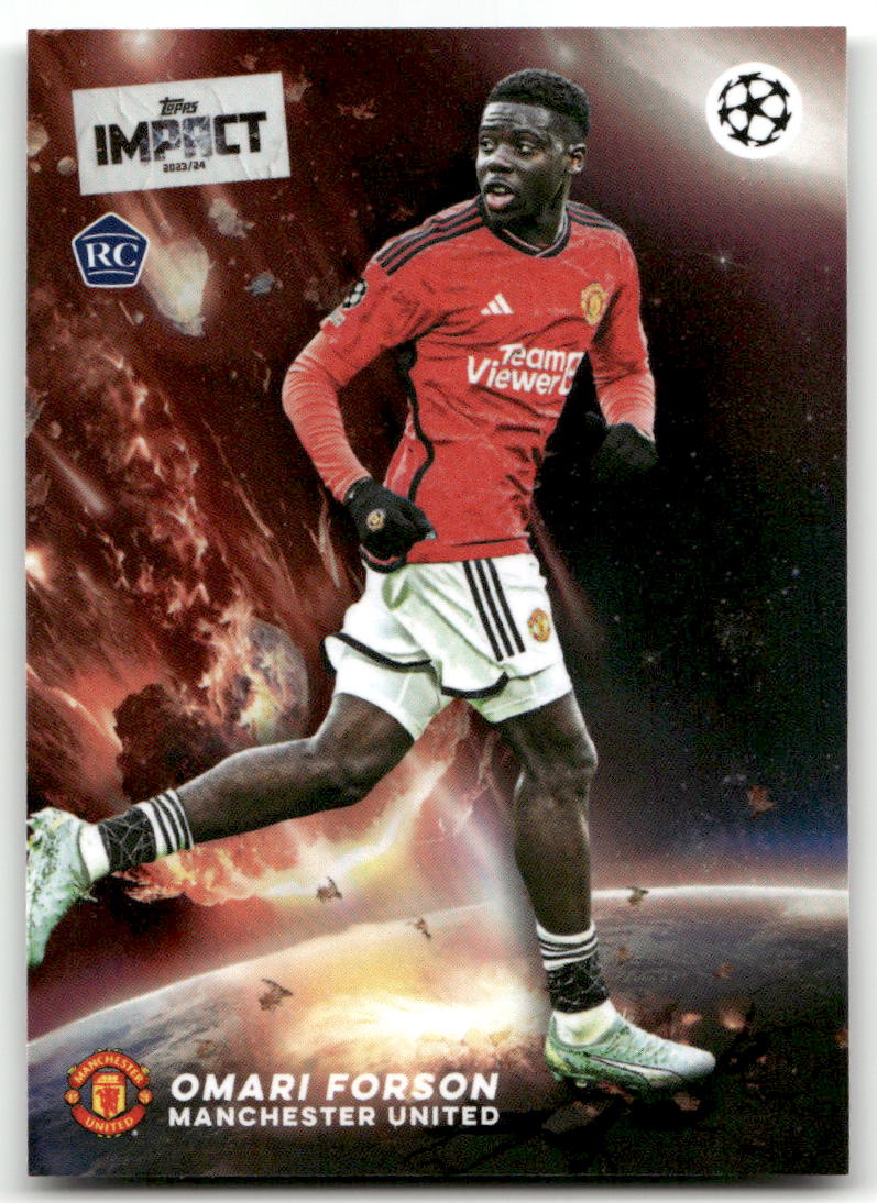 Fußball Omari Forson Rookie - 2023-24 Topps Impact UEFA CL - Manchester United Trading Card Original
