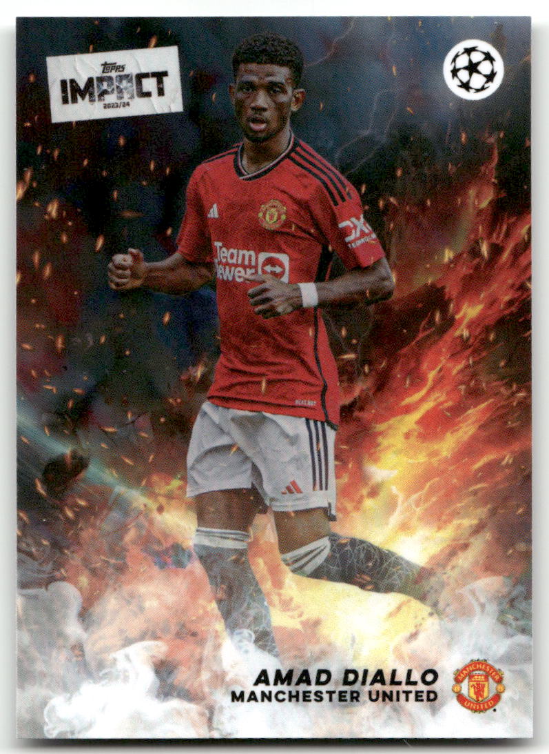 Fußball Amad Diallo - 2023-24 2023/24 Topps Impact UEFA CL - Manchester United Trading Card Original