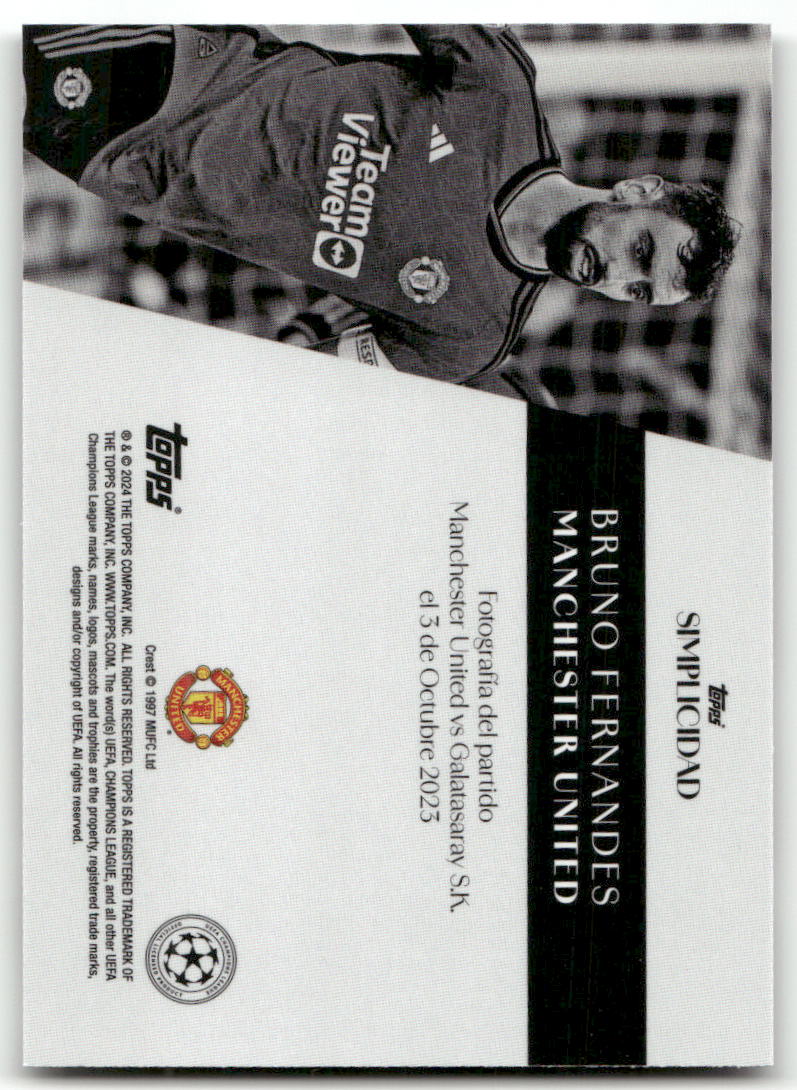 Fußball Bruno Fernandes - 2024 Topps UEFA CL Simplicidad - Manchester United Trading Card Original