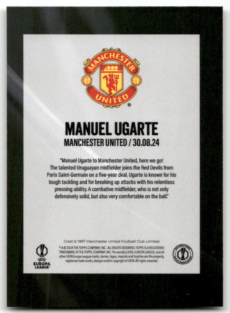 Fußball Manuel Ugarte - 2024 Topps Here We Go UCC Summer Signings - Manchester United Trading Card Original