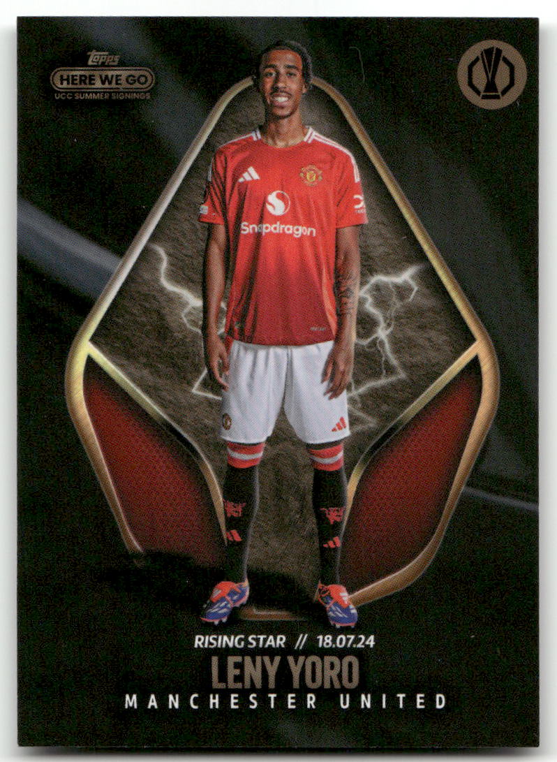 Fußball Leny Yoro - 2024 Topps Here We Go UCC Summer Signings - Manchester United Trading Card Original