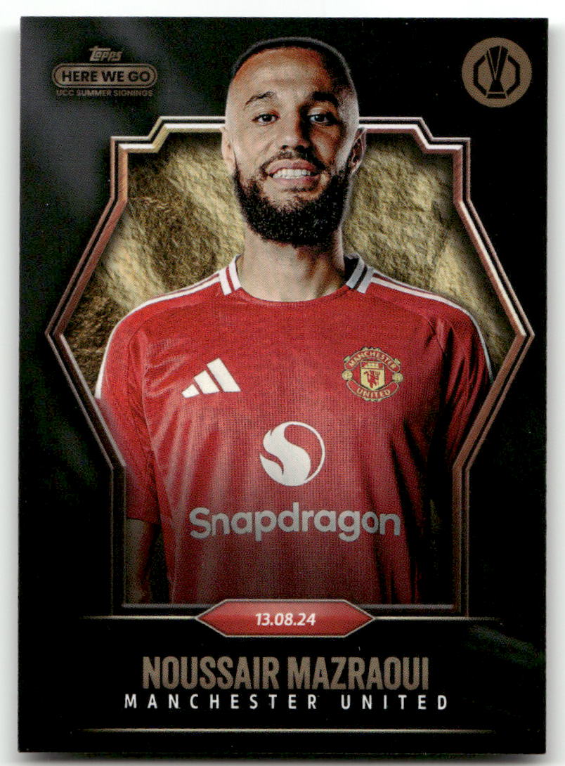 Fußball Noussair Mazraoui - 2024 Topps Here We Go UCC Summer Signings - Manchester United Trading Card Original