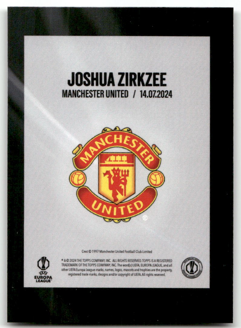 Fußball Joshua Zirkzee - 2024 Topps Here We Go UCC Summer Signings - Manchester United Trading Card Original