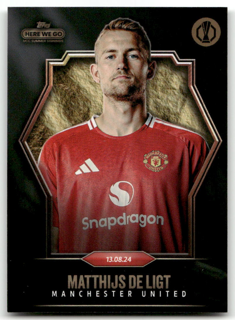 Fußball Matthijs de Ligt - 2024 Topps Here We Go UCC Summer Signings - Manchester United Trading Card Original