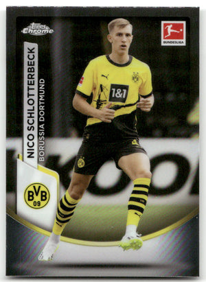 Fußball Nico Schlotterbeck - 2023-24 Topps Chrome Bundesliga - Borussia Dortmund #21 Trading Card Original