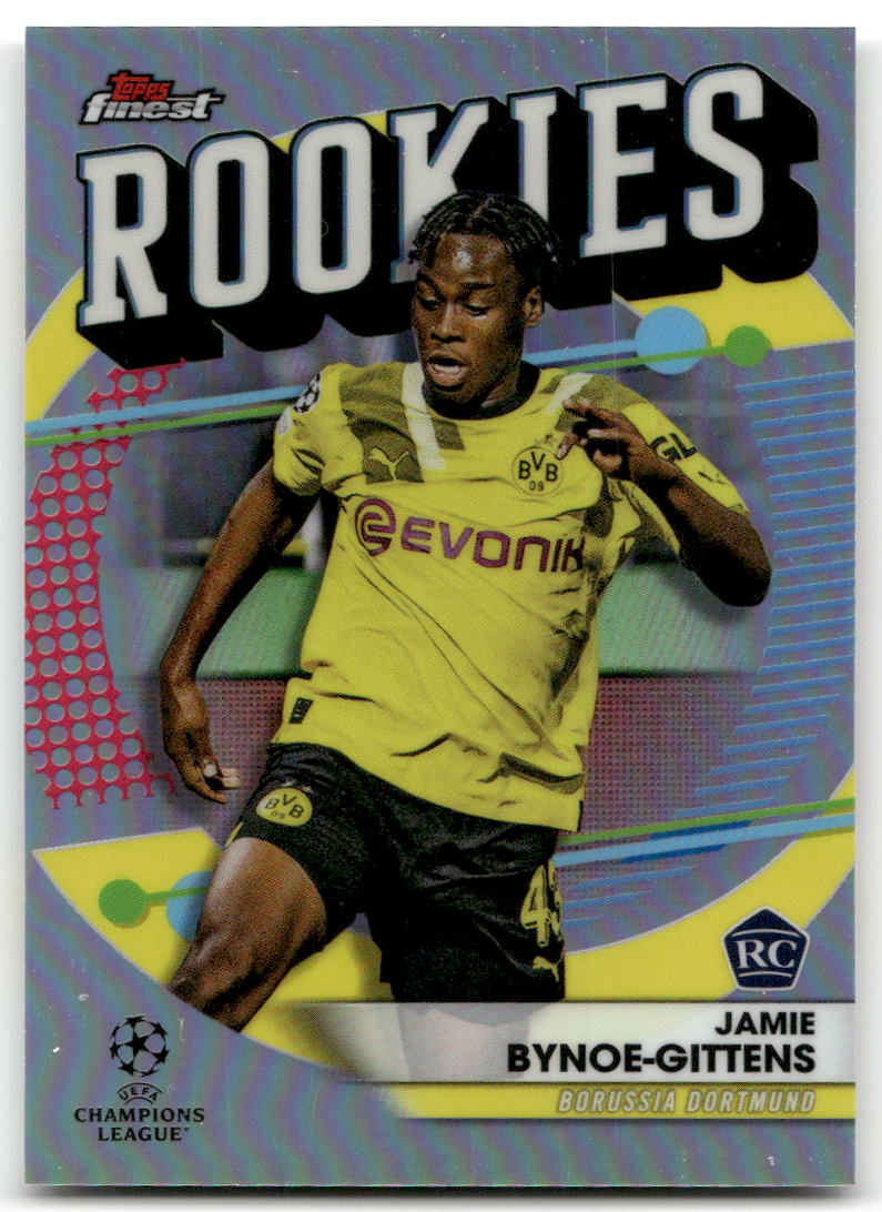 Fußball Jamie Bynoe-Gittens Rookie - 2023 Topps Finest UEFA CL - Borussia Dortmund #FR-3 Trading Card Original