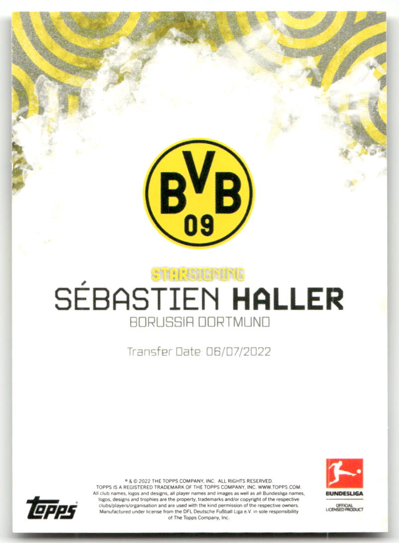 Fußball Sébastien Haller - 2022-23 Topps Bundesliga - Borussia Dortmund Trading Card Original