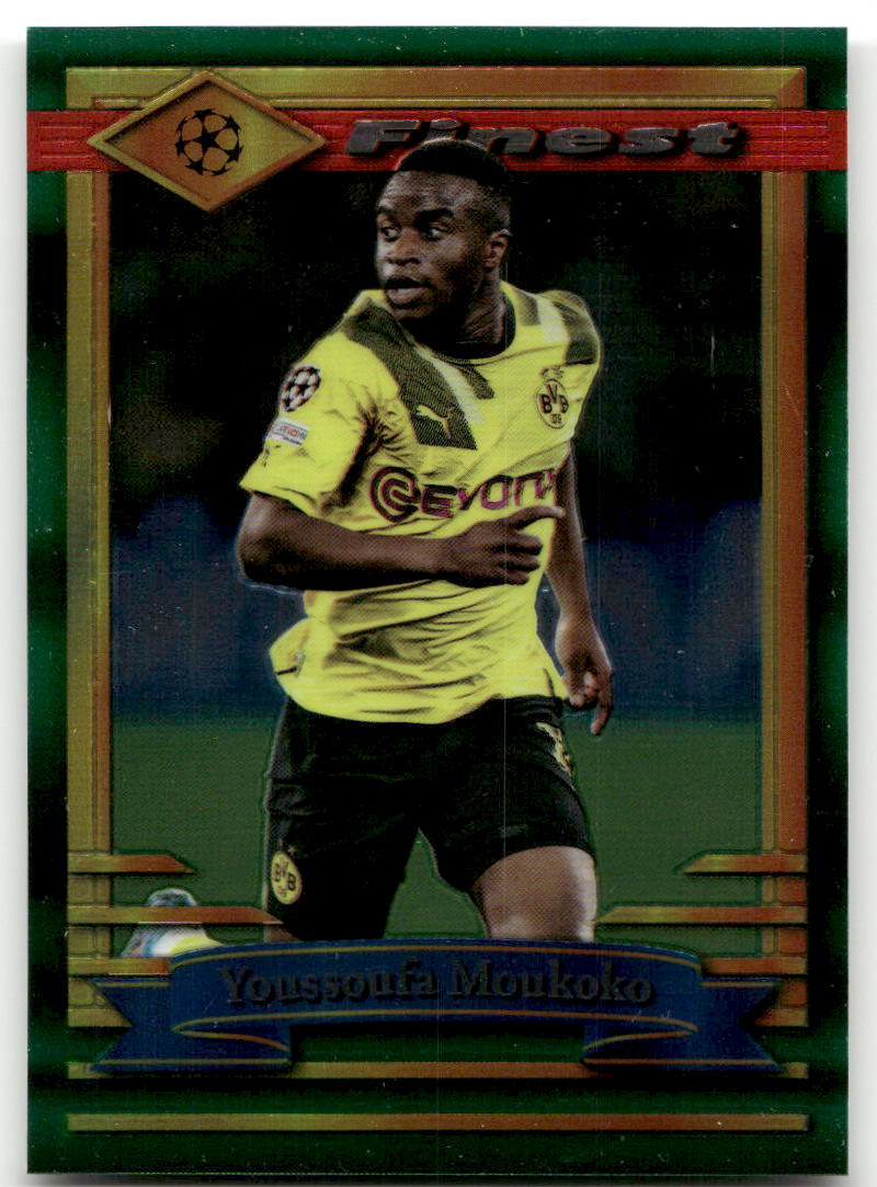 Fußball Youssoufa Moukoko - 2022-23 Topps Finest UEFA CL - Borussia Dortmund #52 Trading Card Original