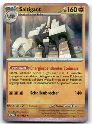 2023 Paradox Rift Saltigant #104/182 Rare Holo Pokémon TCG