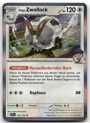 2025 Journey Together Hops Zwollock #136/159 Rare Pokémon TCG