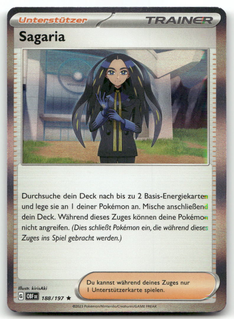 2023 Obsidian Flames Sagaria #188/197 Rare Pokémon TCG