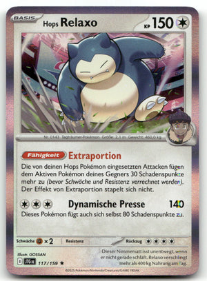 2025 Journey Together Hops Relaxo #117/159 Rare Pokémon TCG