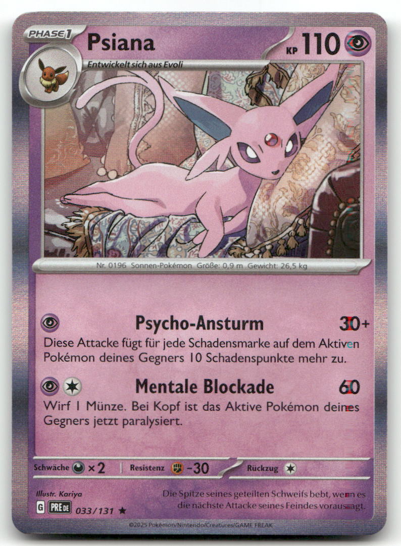 2025 PRE Psiana #033/131 Rare Pokémon TCG