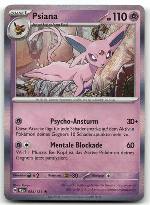 2025 PRE Psiana #033/131 Rare Pokémon TCG