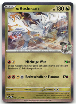 2026 ASC Ns Reshiram #154/217 Rare Holo Pokémon TCG