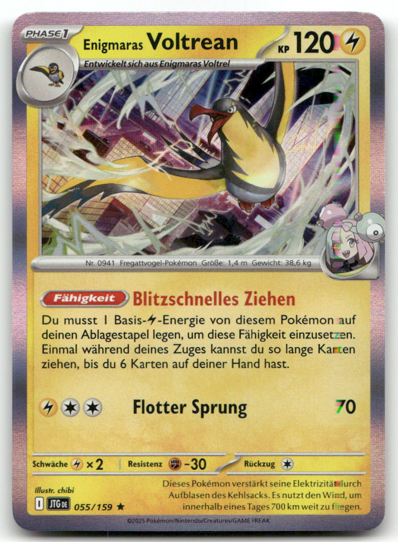 2025 Journey Together Enigmaras Voltrean #055/159 Rare Holo Pokémon TCG