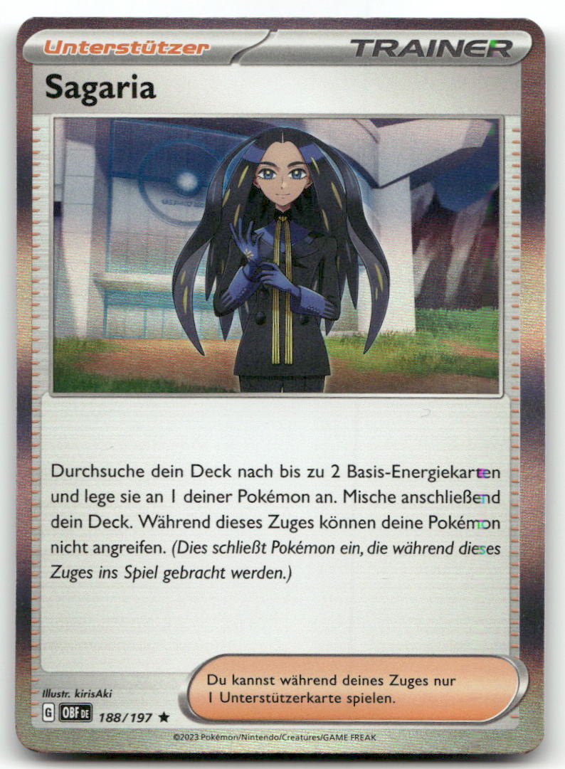 2023 Obsidian Flames Sagaria #188/197 Rare Pokémon TCG
